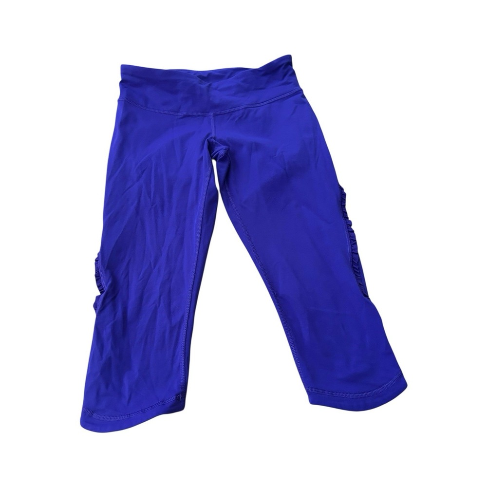 Women's Lululemon Purple 3M Run Fast Cropped Free Yoga Pants Leggings Sz 4